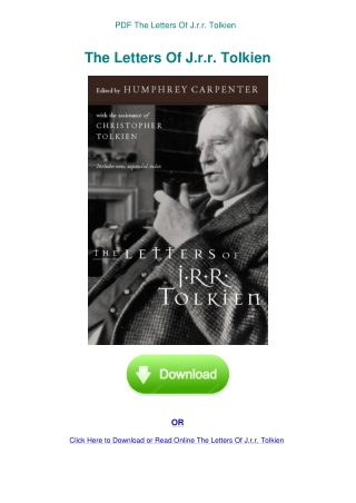 PDF The Letters Of J.r.r. Tolkien