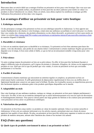 Les avantages d'utiliser un présentoir en bois pour votre boutique