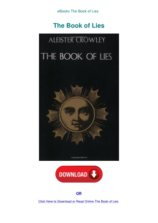 eBooks The Book of Lies