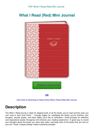 PDF What I Read (Red) Mini Journal