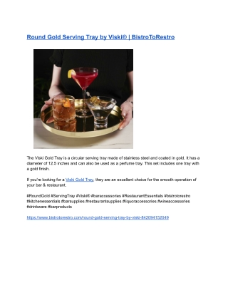 Round Gold Serving Tray by Viski® _ BistroToRestro