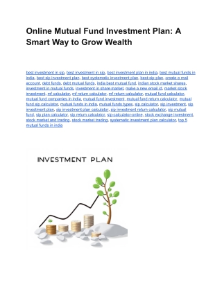 Online Mutual Fund Investment Plan_ A Smart Way to Grow Wealth