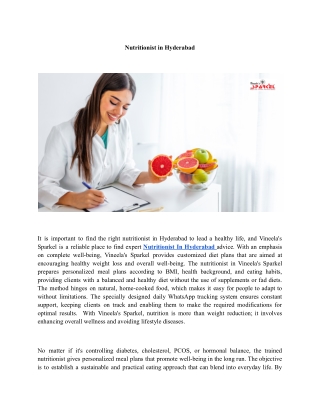 Nutritionist in Hyderabad
