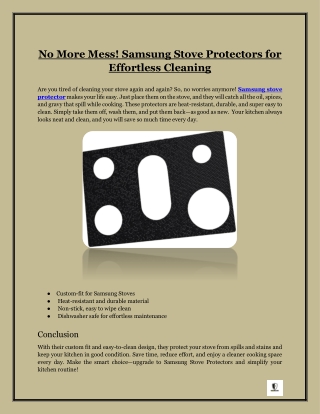 No More Mess! Samsung Stove Protectors for Effortless Cleaning