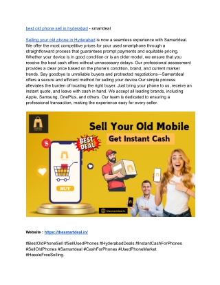 best old phone sell in hyderabad - smartdeal