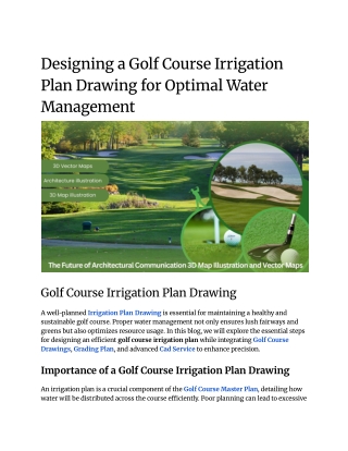 Designing a Golf Course Irrigation Plan Drawing for Optimal Water Management __off-site Kriti
