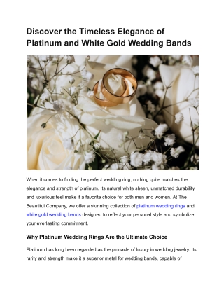Why Platinum Men's Wedding Bands Stand Out