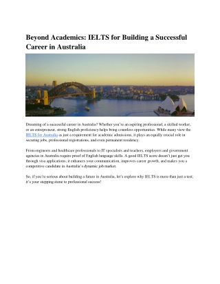 Beyond Academics_ IELTS for Building a Successful Career in Australia