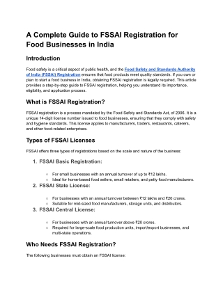 A Complete Guide to FSSAI Registration for Food Businesses in India (1)