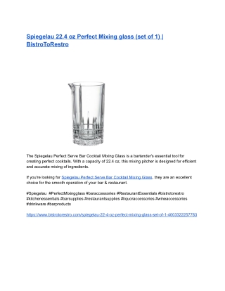 Spiegelau 22.4 oz Perfect Mixing glass (set of 1) _ BistroToRestro