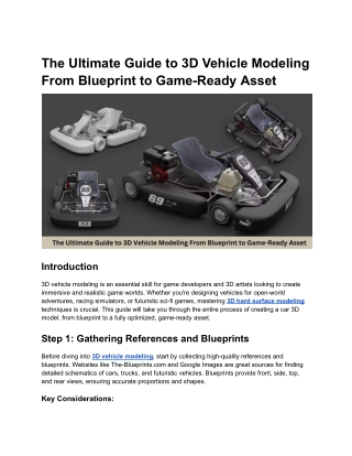 The Ultimate Guide to 3D Vehicle Modeling From Blueprint to Game-Ready Asset