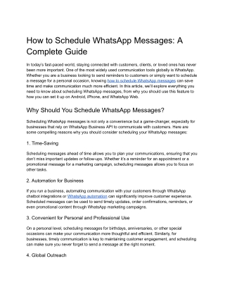 How to Schedule WhatsApp Messages_ A Complete Guide