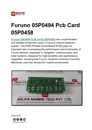Furuno 05P0494 Pcb Card 05P0451