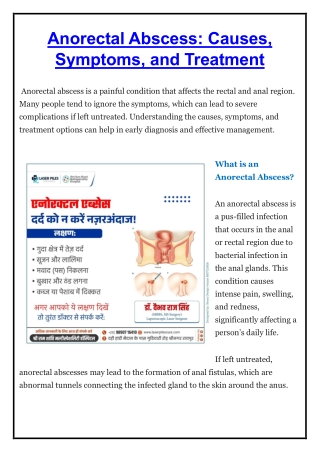 Anorectal Abscess - Dr. Vaibahv Raj Singh