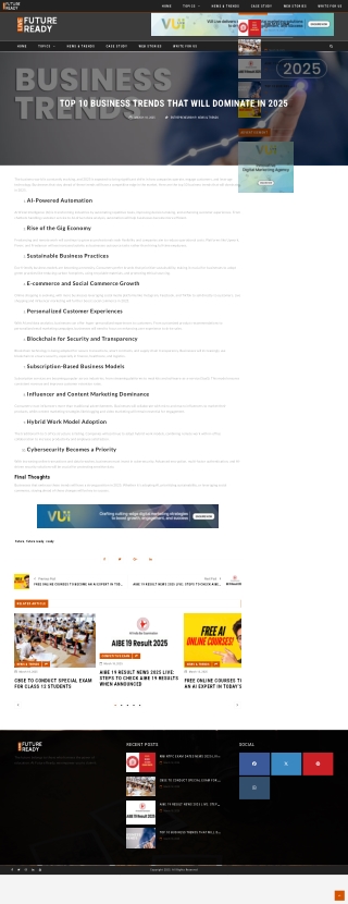 Top 10 Business Trends That Will Dominate in 2025