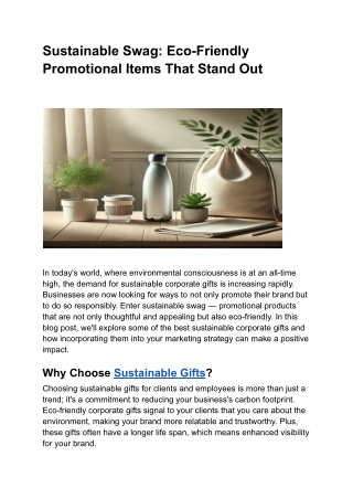Sustainable Swag_ Eco-Friendly Promotional Items That Stand Out