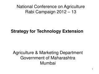 National Conference on Agriculture Rabi Campaign 2012 – 13