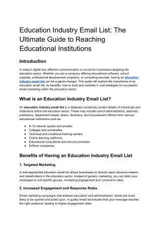 Education Industry Email List: The Ultimate Guide to Reaching Educational Instit