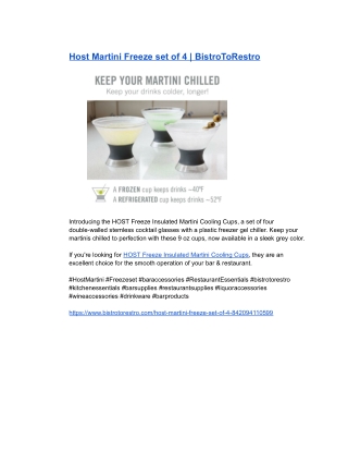 Host Martini Freeze set of 4 _ BistroToRestro