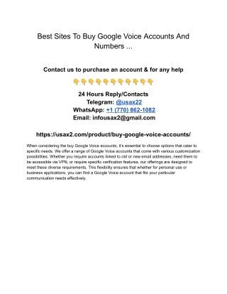 Best Sites To Buy Google Voice Accounts And Numbers