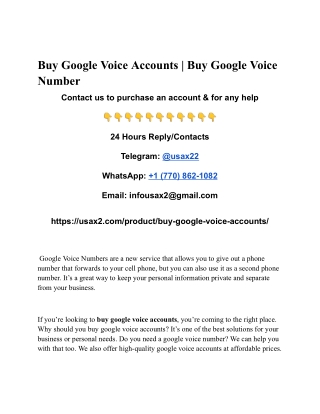 Buy Google Voice Accounts _ Buy Google Voice Number