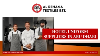 HOTEL UNIFORM SUPPLIERS IN ABU DHABI