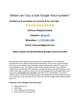 Where can I buy a bulk Google Voice number