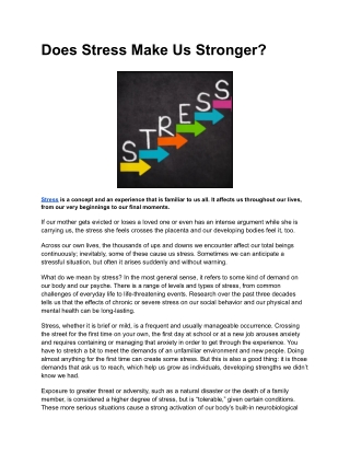 Does Stress Make Us Stronger