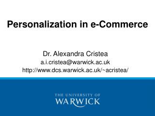 Personalization in e-Commerce