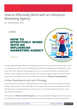 How to Effectively Work with an Influencer Marketing Agency