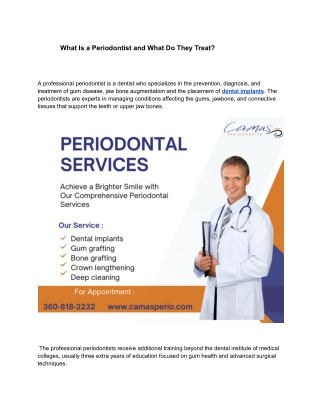 What Is a Periodontist and What Do They Treat ?