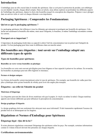 Des bouteilles aux étiquettes : tout savoir sur l’emballage adapté aux différent