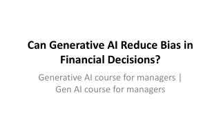 Can Generative AI Reduce Bias in Financial Decisions