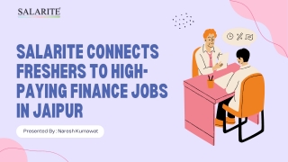 Salarite Connects Freshers to High-Paying Finance Jobs in Jaipur