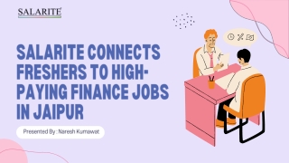 Salarite Connects Freshers to High-Paying Finance Jobs in Jaipur