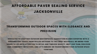 Affordable Paver Sealing Service Jacksonville
