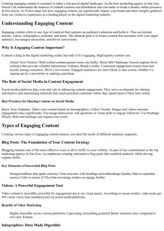 The Impact of Engaging Content: Insights from San Jose's Best Content Marketing
