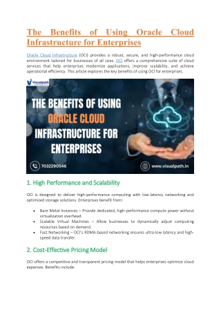 Oracle Cloud Infrastructure - OCI Training in India