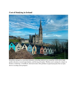 Cost of Studying in Ireland