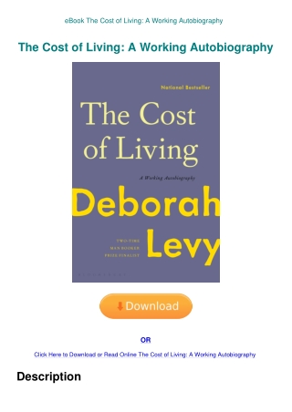 eBook The Cost of Living A Working Autobiography