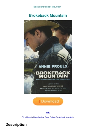 Books Brokeback Mountain