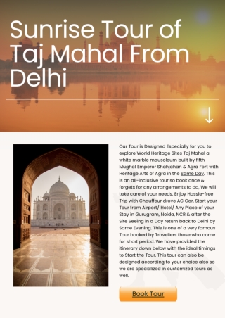 Sunrise Tour of Taj Mahal From Delhi