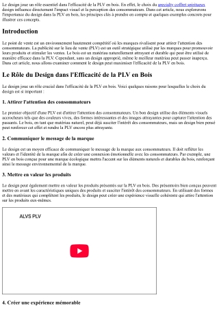 Le Rôle du Design dans l'Efficacité de la PLV en Bois