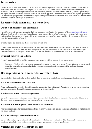“Des inspirations déco autour des coffrets en bois”