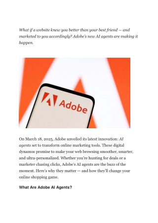 Adobe AI Agents Transforming Online Shopping in 2025