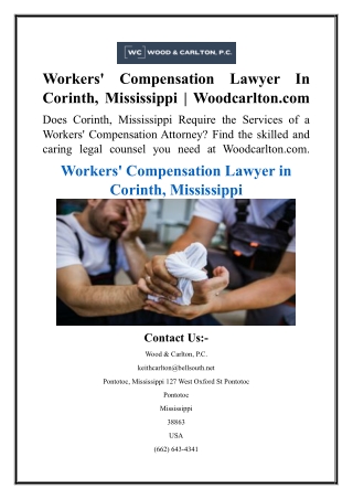 Workers' Compensation Lawyer In Corinth, Mississippi  Woodcarlton.com (1)