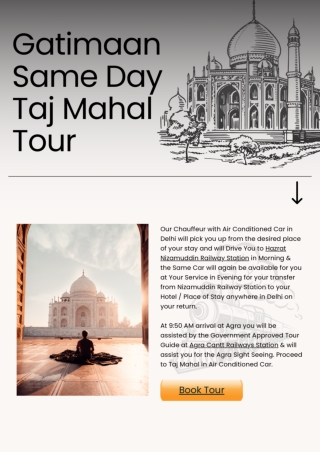 Gatimaan Same Day Taj Mahal Tour