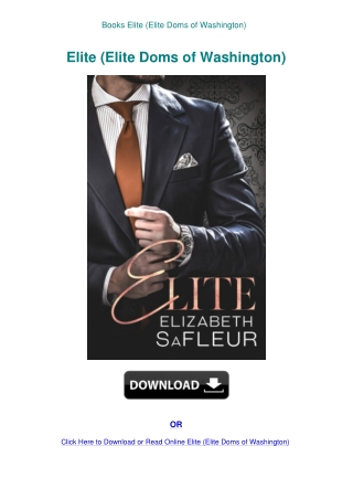 Books Elite (Elite Doms of Washington)