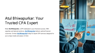 Atul Bhiwapurkar – CPA Expert for Tax, Accounting & Financial Consulting Service