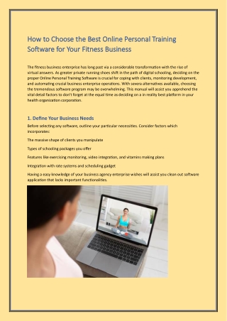 How to Choose the Best Online Personal Training Software for Your Fitness Busine